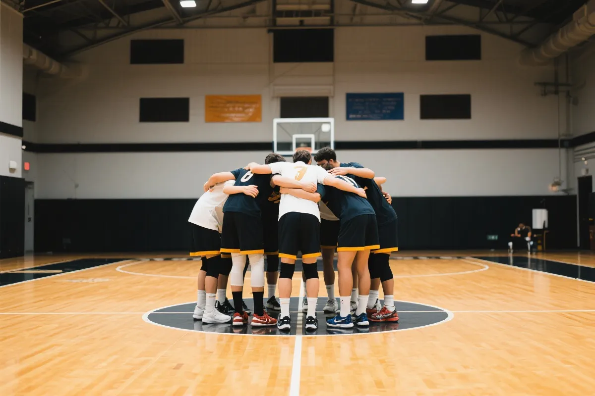 球队赛前围圈加油